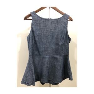 Banana Republic Chambray Peplum Sleeveless Top